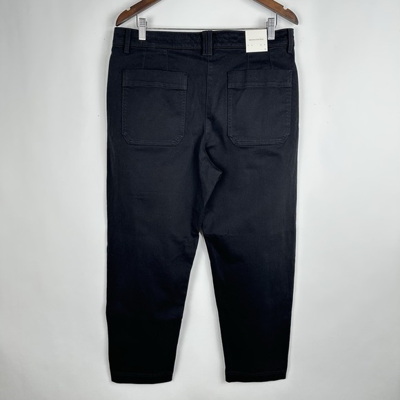 NWT Banana Republic The Weekender Slim Barrel Pant Sz 12 Black Pockets High Rise - Picture 7 of 12